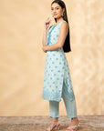 Light Blue Printed Kurta Set