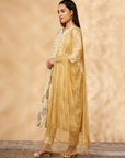 Off-White Printed Kalidar Kurta Set
