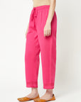 Pink Straight Cotton Pants