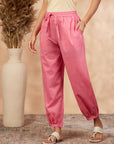 Solid Coral Cotton Izhar Pant