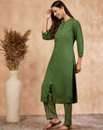 Solid Green Kurta Set