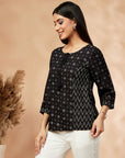 Printed Black Top