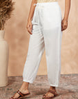 Pure Cotton White Izhar Pant