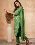 Green Printed Kurta Set