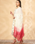 Off-White Printed Anarkali Kurta Set