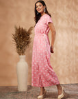 Printed Pink Rayon Jumpsuit