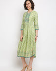 Mint Green Printed A-line Dress