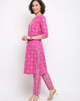Printed Pink Kurta Suit