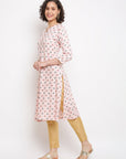 Off-white Printed Straight Kurta