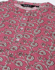 Pink Straight Printed Kurta