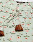 Mint Printed Pure Cotton Kalidar Kurta