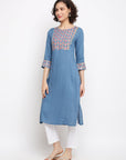 Blue Straight Kurta