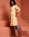Yellow Straight Printed Kurta