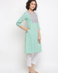 Printed Mint Kurta