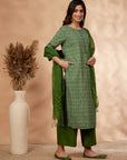 Printed Green Kurta Set