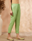 Solid Green Straight Pant
