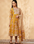 Mustard Printed Kurta Set