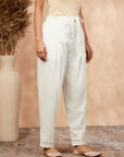 Offwhite Cotton Flex Straight Pant