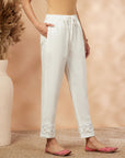 Offwhite Cotton Flax Salwar Pant