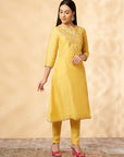 Yellow Embroidered Kurta Set