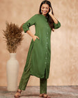 Solid Green Kurta Set