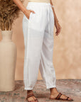 Pure Cotton White Izhar Pant