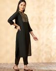 Black Embroidered Co-ord Set