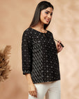 Printed Black Top