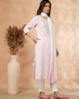 Light Pink Printed Kurta Set