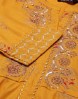 Yellow Printed Rayon Kurta