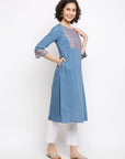 Blue Straight Kurta