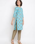 Printed Sage Green Straight Kurta