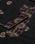 Black Brocade Straight Kurta