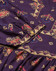 Flared Printed Tunic Top in Violet
