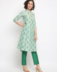 Mint Green Printed Kurta Set