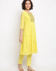 Yellow Anarkali Kurta Set