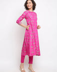 Printed Pink Anarkali Suit