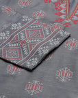 Grey Printed A-Line Kurta