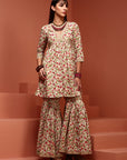 Off-White Printed Kurta Set