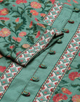 Mint Printed A-line Kurta Set