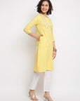 Floral Yellow Kurta