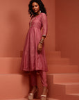 Old Rose Chanderi Embroidered Kurta Set