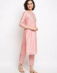 Pink Straight Kurta Set
