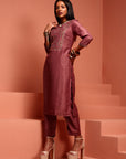 Rose Pink Embroidered Kurta Set