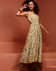 Off-white Printed Tiered Dress