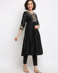 Black Embroidered Kurta Set