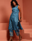 Blue Printed Shantoon Kurta Set