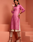 Pink Solid Kurta Set