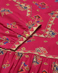 Fuchsia Printed Gathered Tunic top