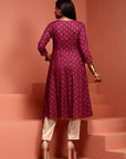 Purple Kalidar Printed Kurta